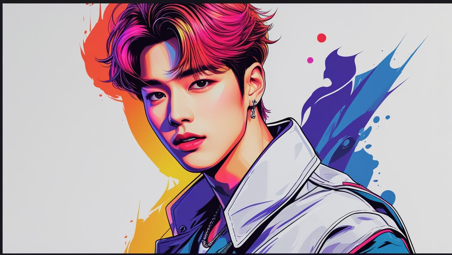 K-Wave Heartthrob” – stylized male K-idol art print